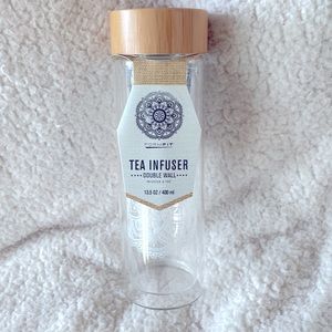 FORMFIT Glass TEA INFUSER •*.• DOUBLE WALL••.13.5 oz Water Bottle